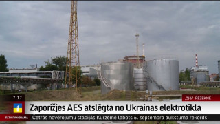 Zaporižjes AES atslēgta no Ukrainas elektrotīkla