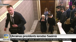 Ukrainas prezidents ierodas Saeimā