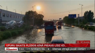 Upuru skaits plūdos Ķīnā pieaug līdz 63