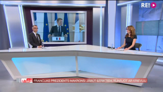 Francijas prezidents Emanuels Makrons: jābūt striktiem, runājot ar Krieviju