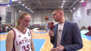 Eiropas čempionāta atlases spēle basketbolā sievietēm Latvija - Izraēla. Interrvija ar Kati Vilku