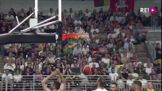 Basketbola izlašu pārbaudes spēles Latvija - Lietuva epizodes