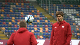 Latvijas futbola izlase aizvada treniņus pirms rītdienas spēles ar Armēniju